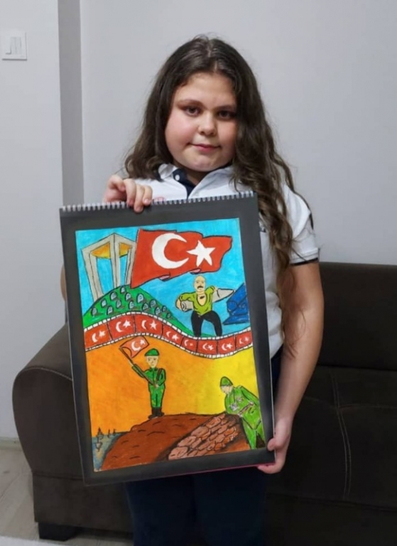 ÇANAKKALE SAVAŞLARININ 106.YIL DÖNÜMÜ KAPSAMINDA İLKOKULLAR ARASI RESİM YARIŞMASI İlçe 3.sü
