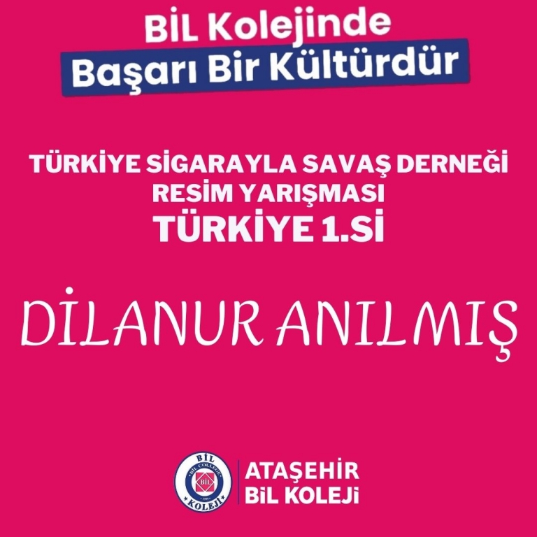 TÜRKİYE SİGARAYLA SAVAŞ DERNEĞİ Resim Yarışması Türkiye 1.si
