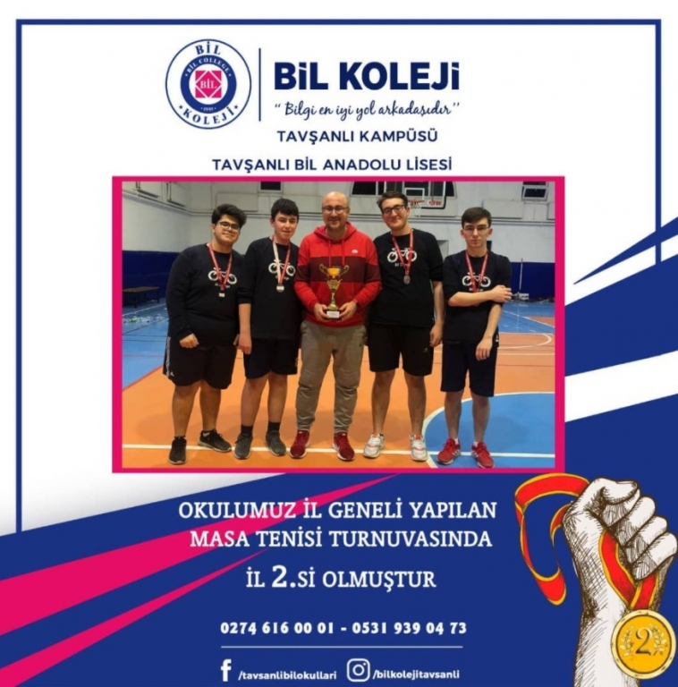 GENÇLER MASA TENİSİ TURNUVASI İl 2.si