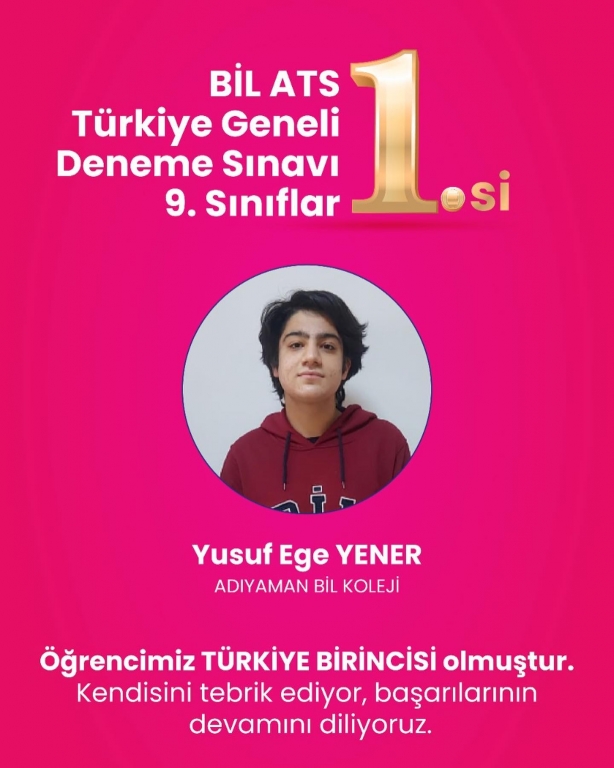 Bil ATS Türkiye Geneli Deneme Sınavı Başarılarımız.