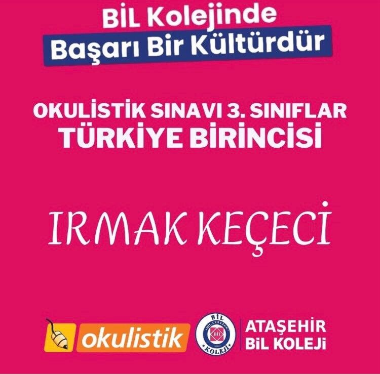 OKULİSTİK SINAVI 3. SINIFLAR TÜRKİYE 1.Sİ