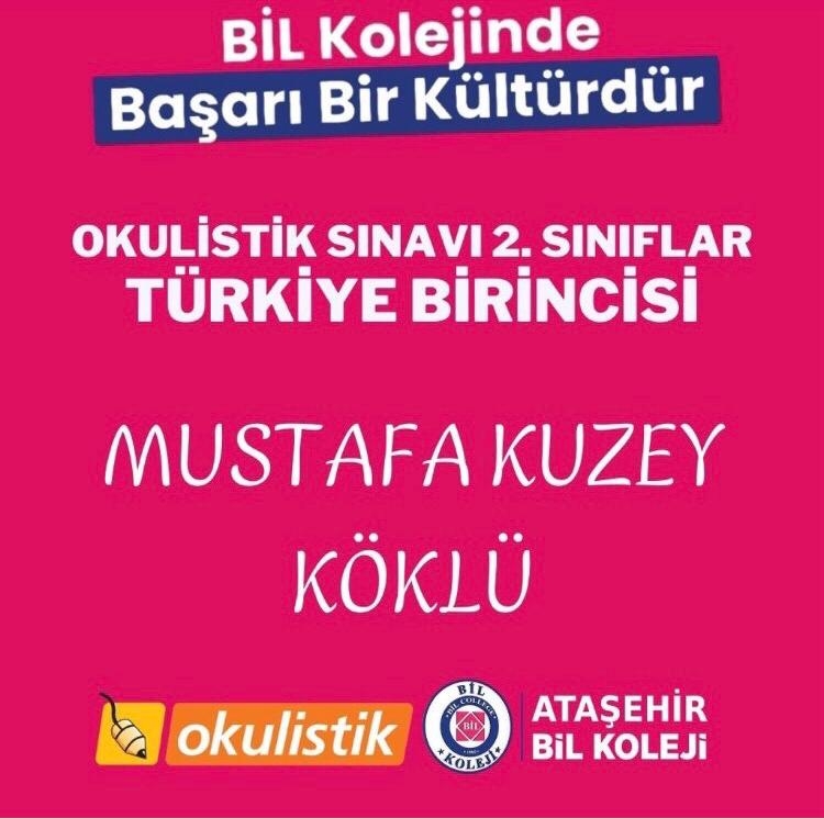 OKULİSTİK SINAVI 2. SINIFLAR TÜRKİYE 1.Sİ