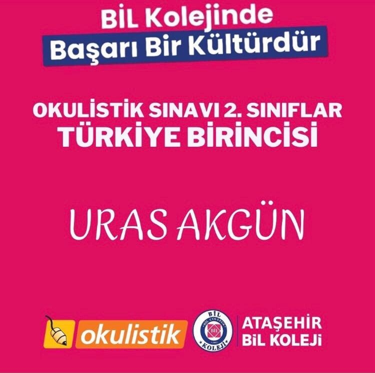 OKULİSTİK SINAVI 2. SINIFLAR TÜRKİYE 1.Sİ