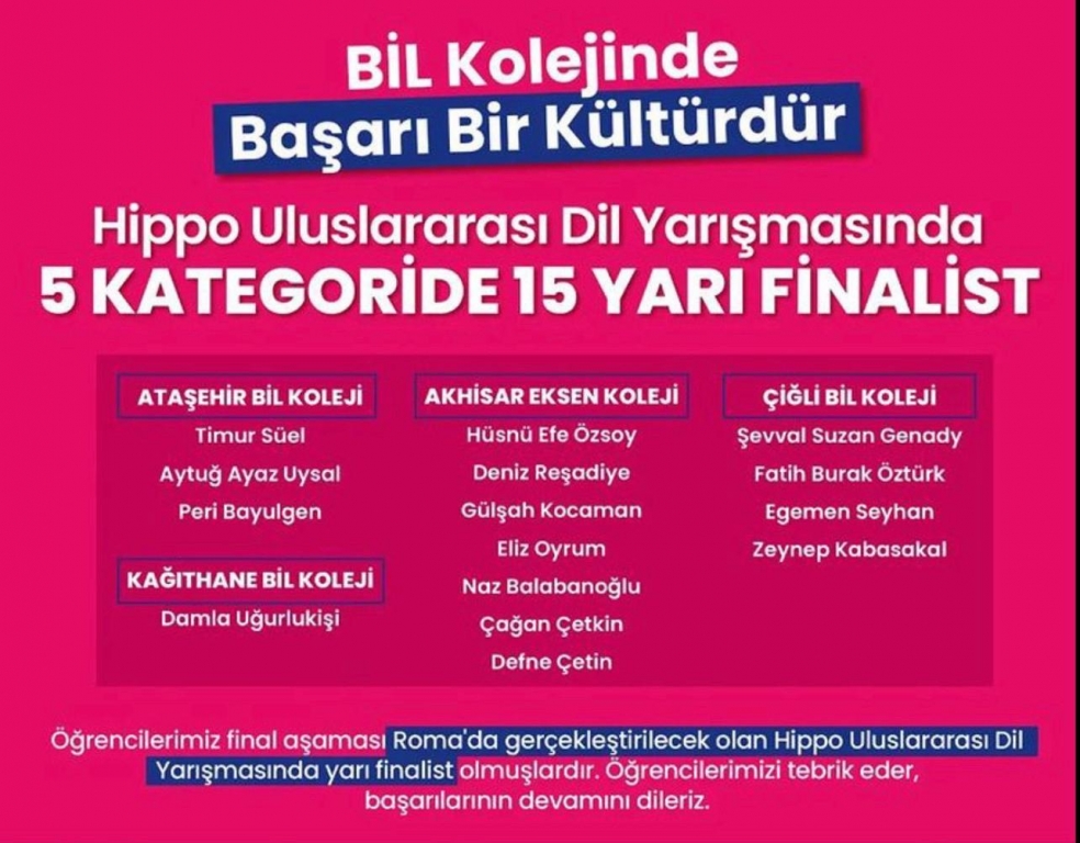 HİPPO ULUSLARARASIDİL YARIŞMASI YARIFİNALT