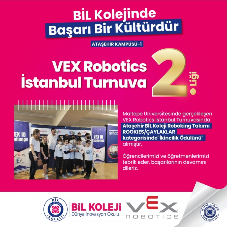 ULUSLARARASI VEX ROBOTICS İKİNCİLİK ÖDÜLÜ