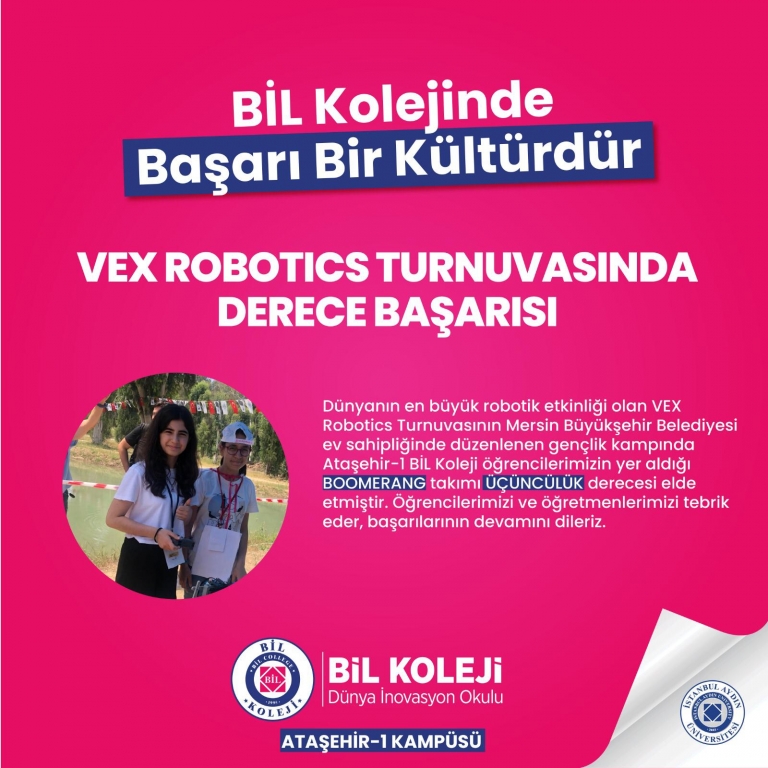 ULUSLARARASI VEX ROBOTICS ÜÇÜNCÜLÜK BAŞARISI