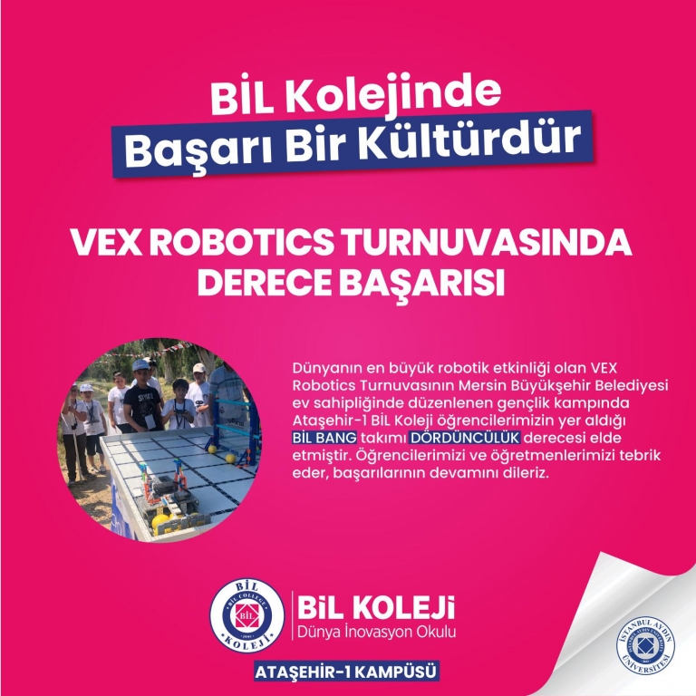 ULUSLARARASI VEX ROBOTICS DÖRDÜNCÜLÜK BAŞARISI