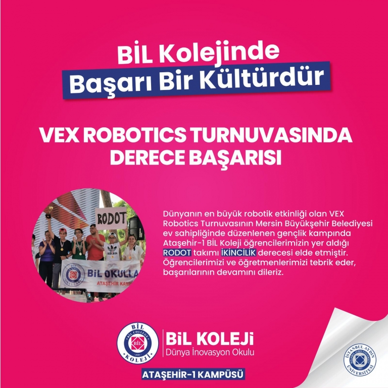 ULUSLARARASI VEX ROBOTICS İKİNCİLİK ÖDÜLÜ