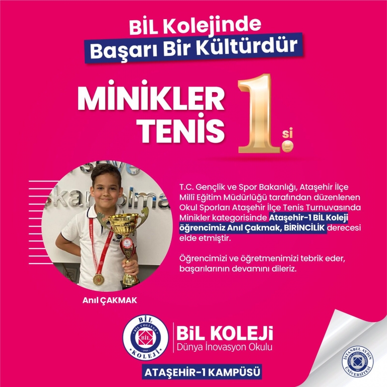 ATAŞEHİR TENİS TURNUVASI İLÇE BİRİNCİSİ