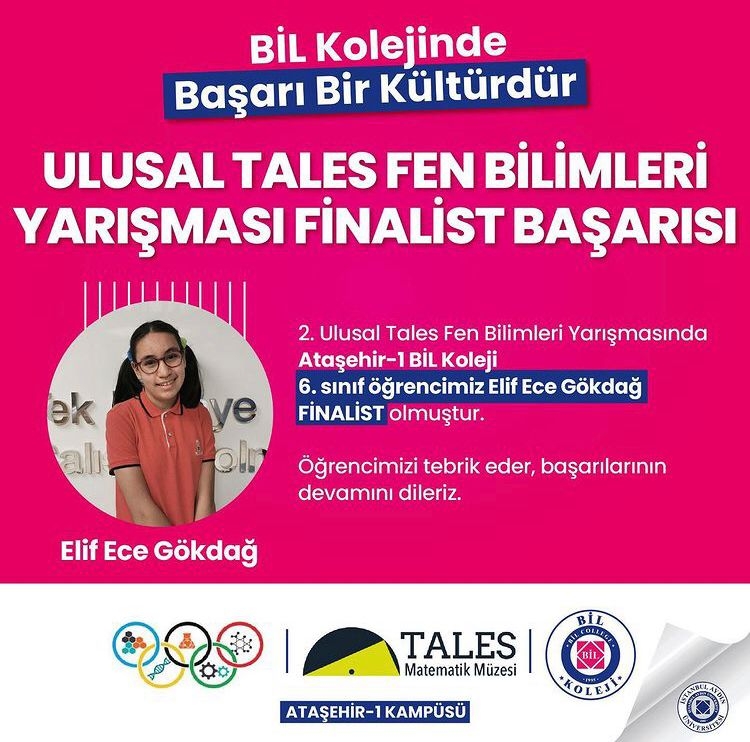 ULUSAL TALES FEN BİLİMLERİ YARIŞMASI FİNALİST BAŞARISI