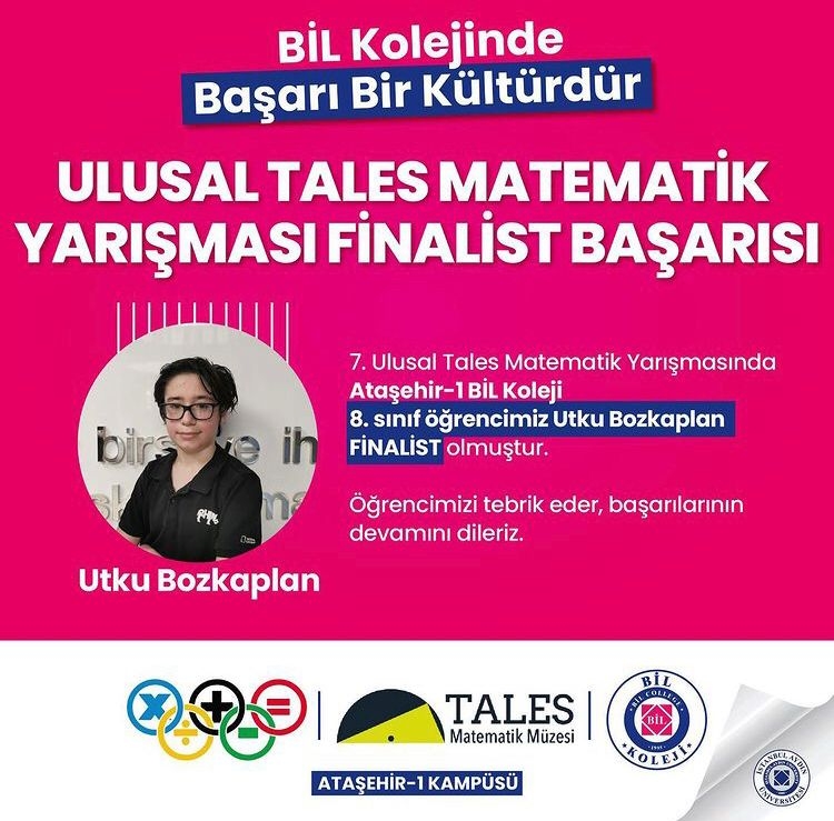 ULUSAL TALES MATEMATİK YARIŞMASI FİNALİST BAŞARI