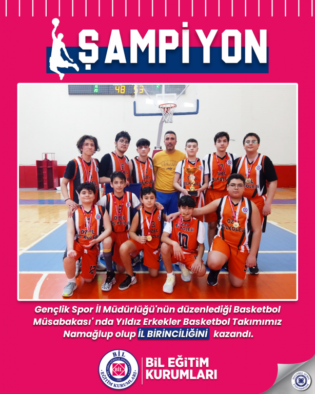 Gençlik Spor İl Müdürlüğü'nün düzenlediği Basketbol Müsabakası' nda Yıldız Erkekler Basketbol Takımımız Namağlup olup İL BİRİNCİLİĞİNİ kazandı.