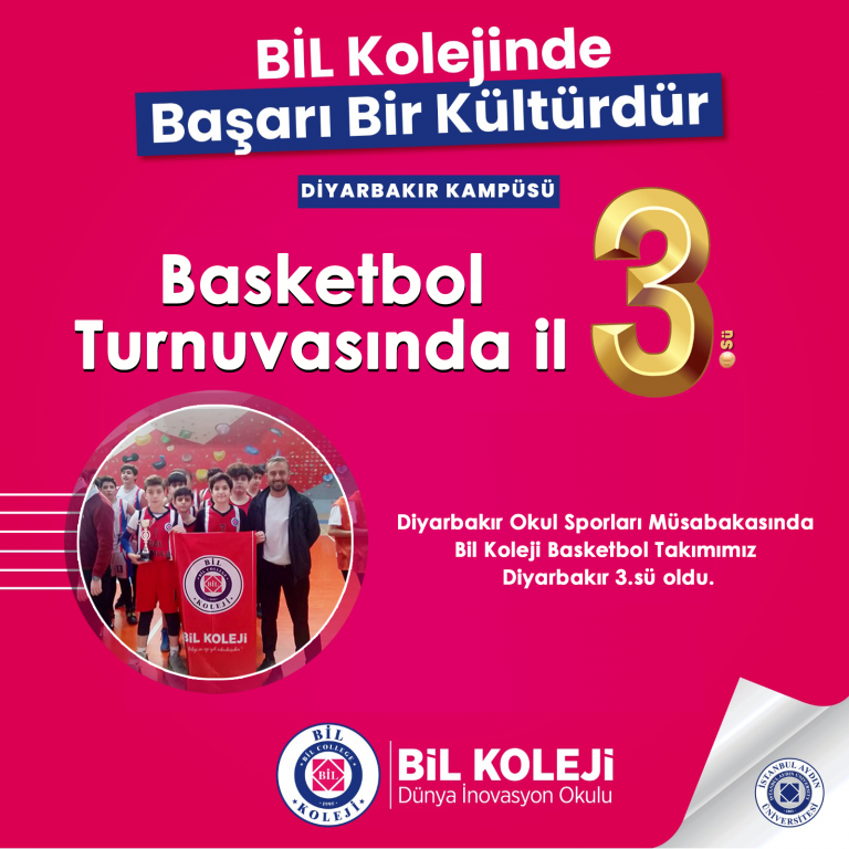 Diyarbakır Okul Sporları Müsabakasında Bil Koleji Basketbol Takımımız Diyarbakır 3.sü oldu.