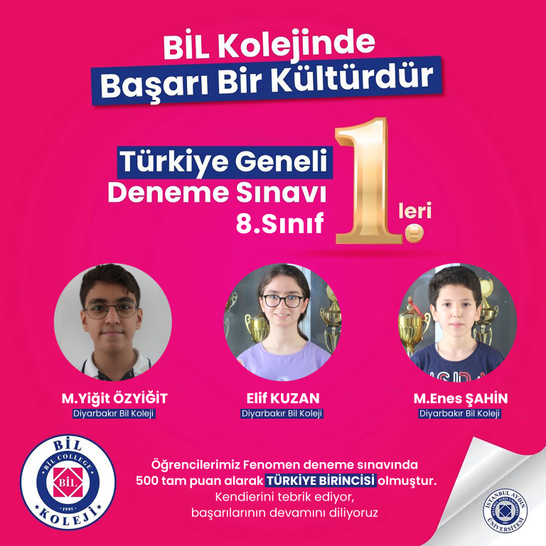 Öğrencilerimiz Fenomen deneme sınavında 500 tam puan alarak TÜRKİYE BİRİNCİSİ olmuştur. Kendierini tebrik ediyor, başarılarının devamını diliyoruz.