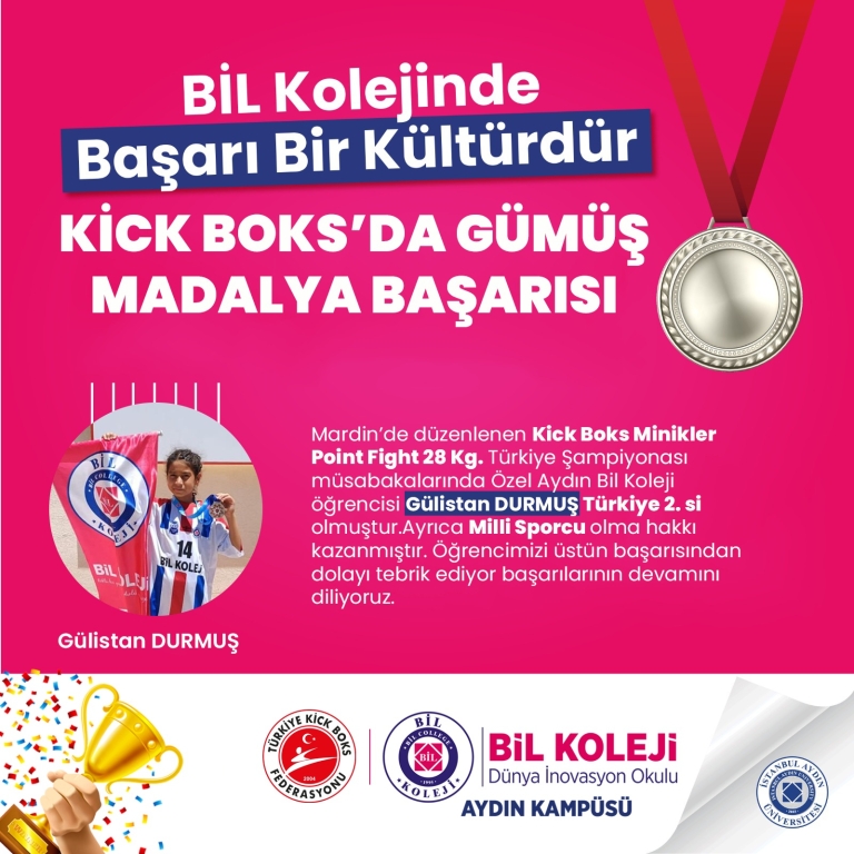 Kick Boks'ta Gümüş Madalya