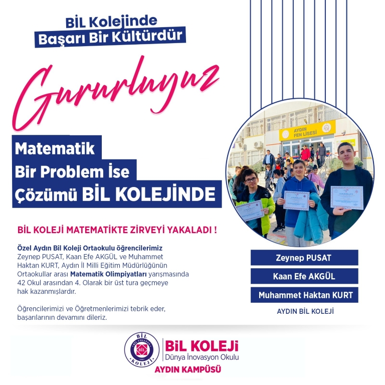 Matematik Olimpiyatlarında 2. Turdayız !