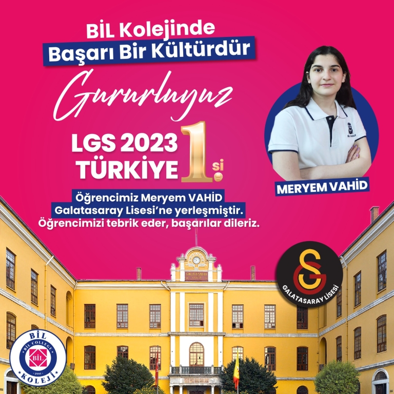 Öğrencimizle Gurur Duyuyoruz. LGS 2023 Türkiye 1.si