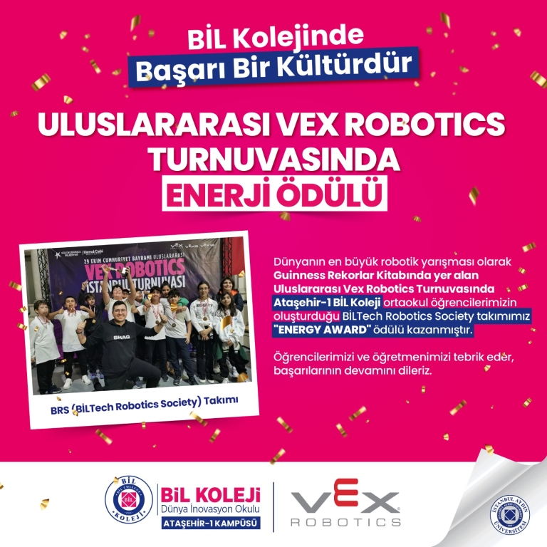 ULUSLARARSI VEX ROBOTICS ENERJİ AWARD