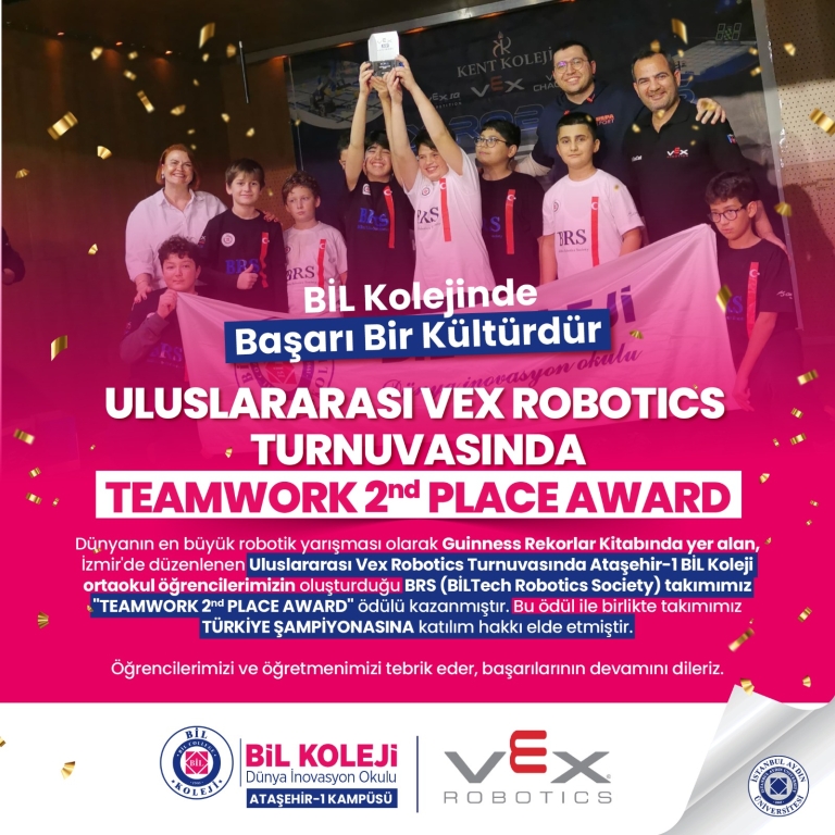 ULUSLARARSI VEX ROBOTICS 2. LİK DERECESİ