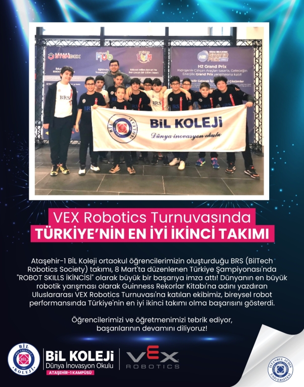 UULUSLARARASI VEX ROBOTICS TÜRKİYE ŞAMPİYONASI ROBOT SKILLS İKİNCİLİĞİ