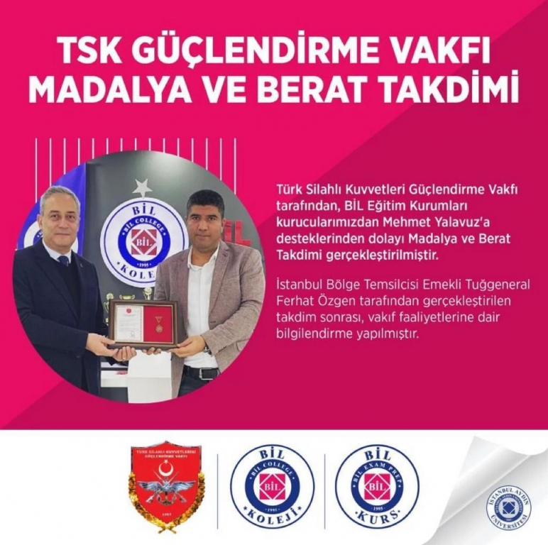 TSK GÜÇLENDİRME VAKFI MADALYA VE BERAT TAKDİMİ.