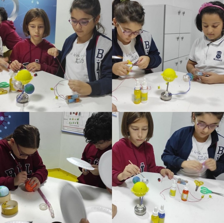 5. sınıf öğrencilerimiz Fen Bilgisi dersinde Güneş, Dünya ve Ay modellerini yaparak öğrendiklerini pekiştirdiler! görseli 7