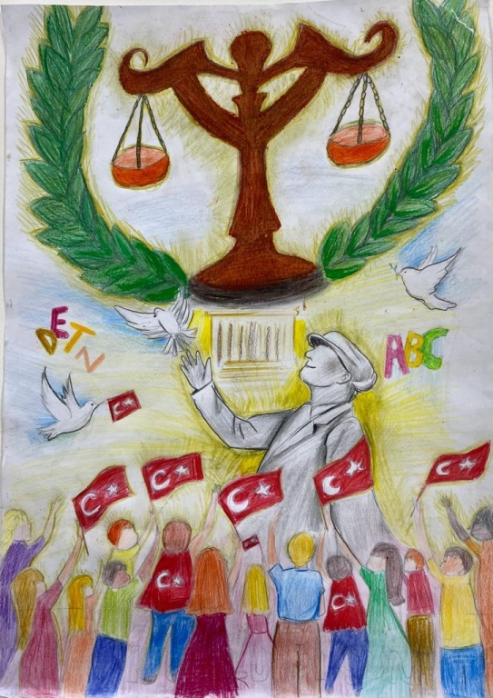 ÖĞRENCİLERİMİZİN CUMHURİYETİMİZİN 100. YILINA ÖZEL BİL KOLEJLERİ RESİM YARIŞMASI ÇALIŞMALARI.