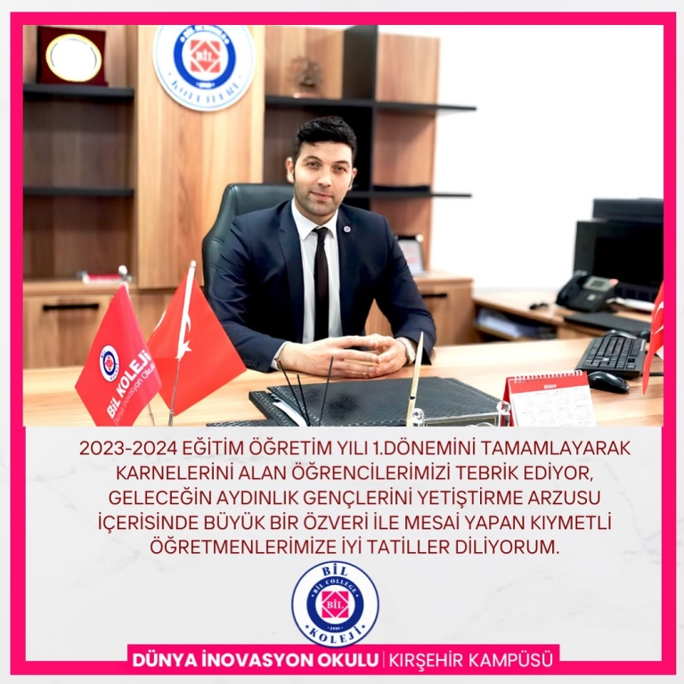 Kampüs Müdürümüz ve ÜK Okullar Direktörü Yasin HABOĞLU 1. Dönem Bitişi ile ilgili bir Mesaj Yayınladı.