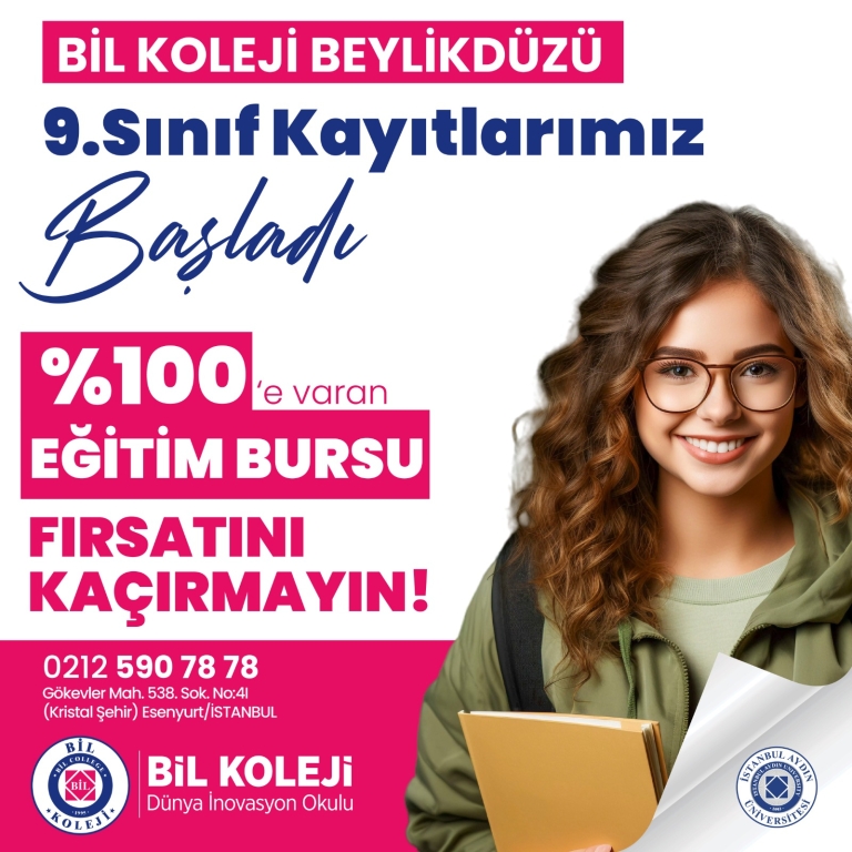 9. SINIF KAYITLARIMIZ BAŞLADI. %100'e varan EĞİTİM BURSU FIRSATINI KAÇIRMAYIN!
