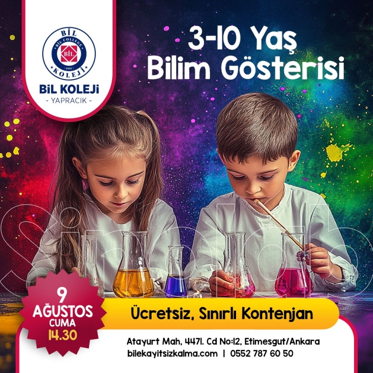 Bil Koleji Yapracık'tan Ücretsiz Bilim Gösterisi!