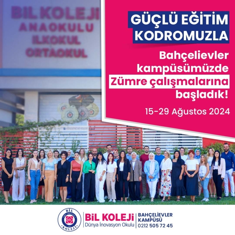 Güçlü Eğitim Kadromuzla Bahçelievler Kapmüsümüzde Zümre çalışmalarına başladık.