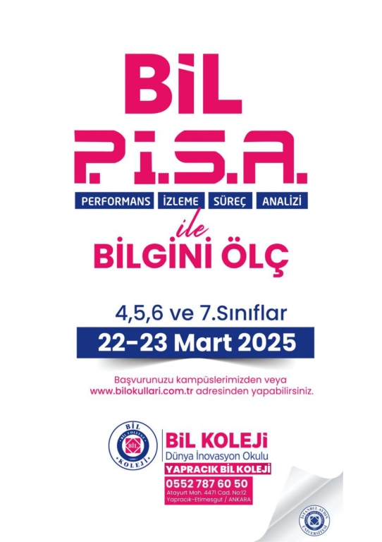 BİL P.İ.S.A. ile BİLGİNİ ÖLÇ!