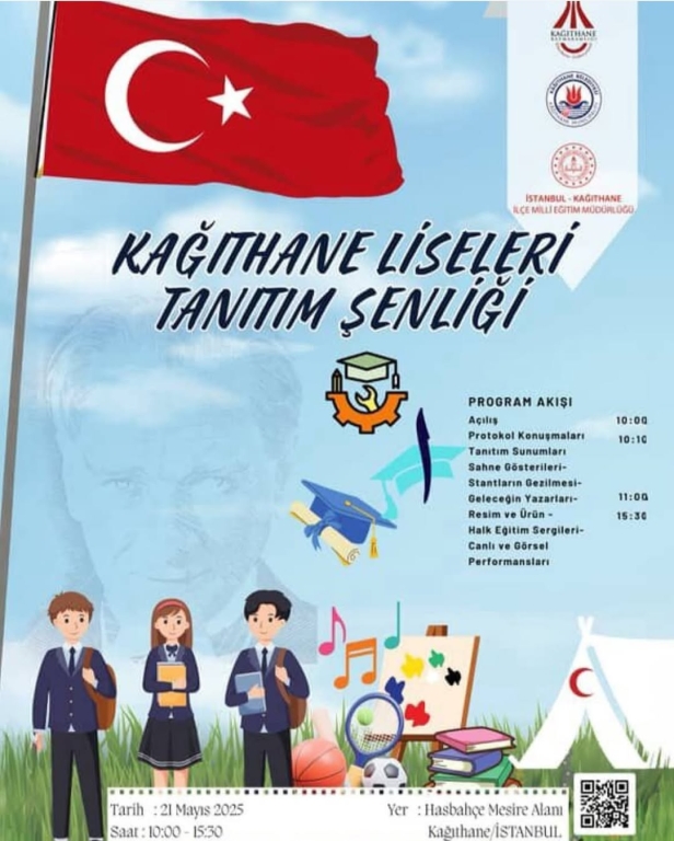 Kâğıthane Liseleri Tanıtım Şenliği’ne Davetlisiniz! Değerli Veliler, Sevgili Öğrenciler ve Kıymetli Kâğıthaneliler, Kâğıthane İlçe Millî Eğitim Müdürlüğü olarak düzenlenen, liselerimizin eğitim olanaklarını ve başarılarını yakından tanıma fırsatı sunan Kâğıthane Liseleri Tanıtım Şenliği’nde BİL Koleji Kağıthane Kampüsü olarak biz de yerimizi alacağız! Tarih: 21 Mayıs 2025, Çarşamba Saat: 10.00-15.30 Yer: Hasbahçe Mesire Alanı, Kâğıthane Şenlikte Neler Var? Okullarımızın tanıtım stantları Sahne gösterileri ve canlı performanslar Görsel sanatlar sergileri Geleceğin Yazarları ilçe sergisi Halk oyunları ve tekvando gösterileri Spor etkinlikleri ve küçük yarışmalar Kan bağışı etkinliği Sunucu: TRT Çocuk’un sevilen ismi Burak Sezen Geleceğimizi şekillendiren gençlerimizin yeteneklerini ve okullarımızın özgün eğitim anlayışını keşfetmek için bu renkli şenlikte bir araya gelelim! Sizleri aramızda görmekten mutluluk duyacağız. Giriş ücretsizdir, herkes davetlidir! #KâğıthaneEğitim #LiselerTanıtımŞenliği #GeleceğinYıldızları #KâğıthaneMilliEğitim #KağıthaneLiseleriTanıtımŞenliği @tcmeb @istanbulilmem @kagithanekaymakamlik @erten.niyazi @kagithanebeltr @mevlutoztekin34 @mustafahosyigit