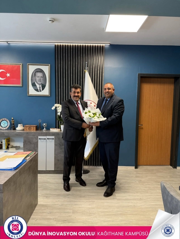 GENEL MÜDÜRÜMÜZ SN. CANER KAYA VE BİL KOLEJİ KAĞITHANE KAMPÜS MÜDÜRÜMÜZ SN. OSMAN İLDİR KAĞITHANE İLÇE MİLLİ EĞİTİM MÜDÜRÜMÜZ SN. MUSTAFA HOŞYİĞİT'İ MAKAMINDA ZİYARET ETTİ.