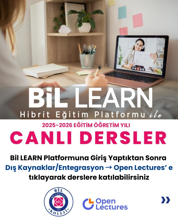 Bil Learn Hibrit Eğitim Platformunda Open Lectures adıyla Canlı Dersler Devam Etmektedir