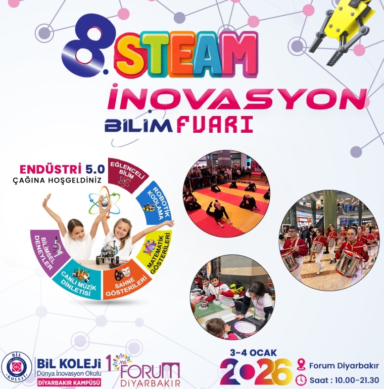 8. STEAM İNOVASYON BİLİM FUARI 3-4 OCAK FORUM AVM'DE